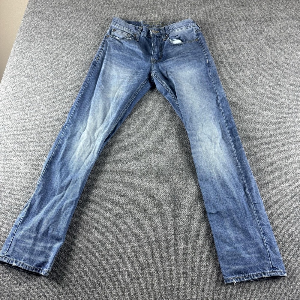 American Eagle Outfitters Jeans Mens 28x32 Blue Slim Straight Medium‎ Wash Denim